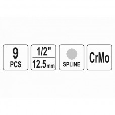 Set noua biti de impact Spline 1/2 Yato YT-10691..